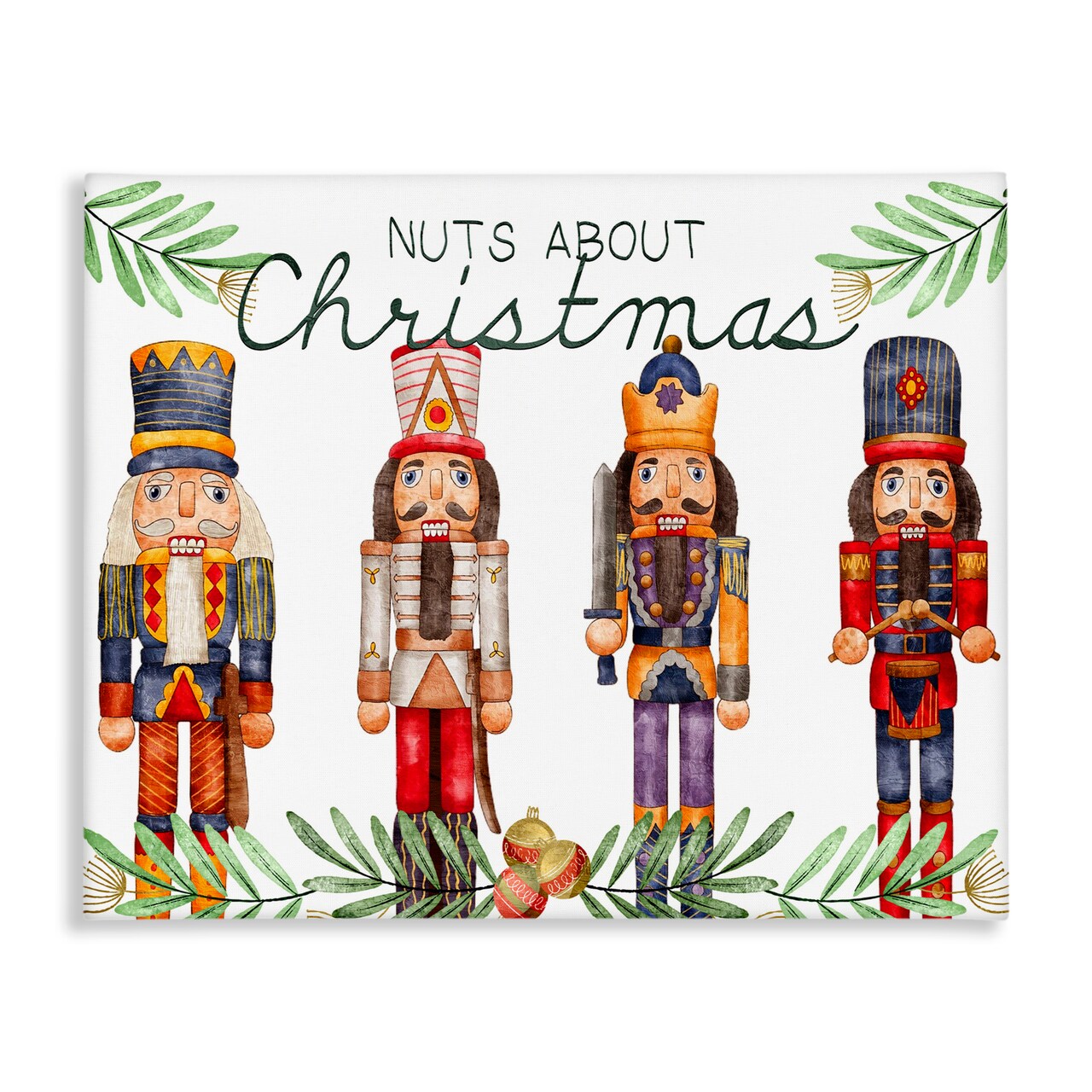 Stupell Industries Nuts About Christmas Nutcrackers Canvas, design by Kim Allen